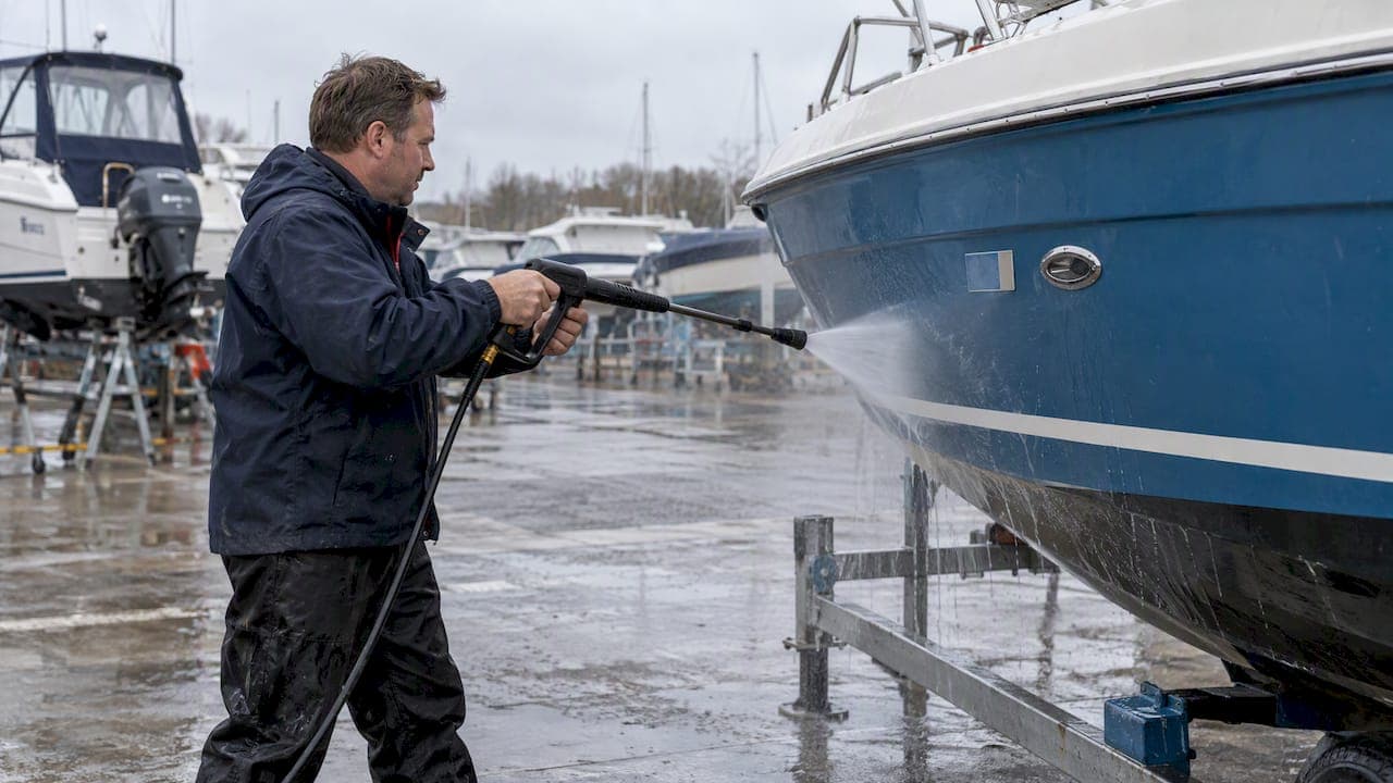 Pressure Wash Boat Decals Safely: 40 Degree Nozzle, 18–24 Inches